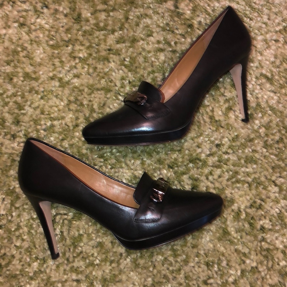 Coach Black Garden Platform Heels SZ 9